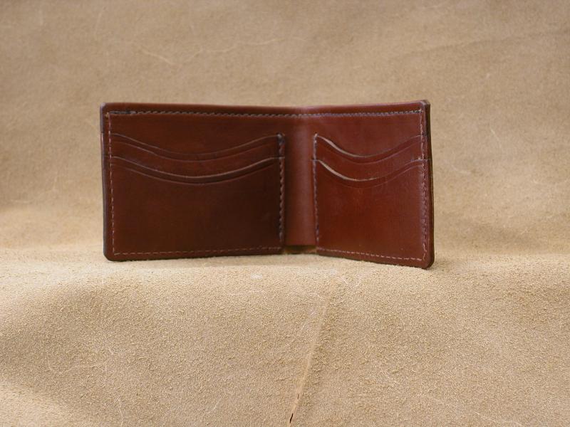 Wallet Bill Fold Style Ox Blood Colour Custom leather work in the